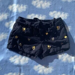 Floral Embroidered Shorts